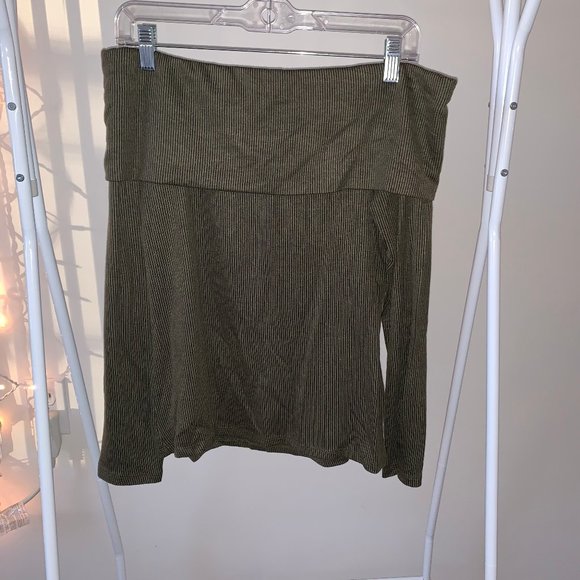 Sun & Shadow Sweaters - Green Off the Shoulder Sweater